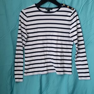 Ralph Lauren white and navy blue striped top🌺🌺